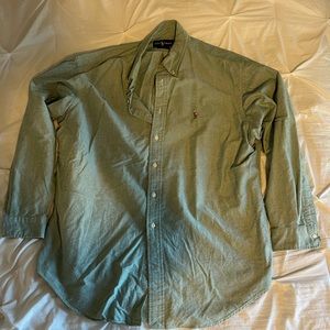 mens ralph lauren blue button down shirt